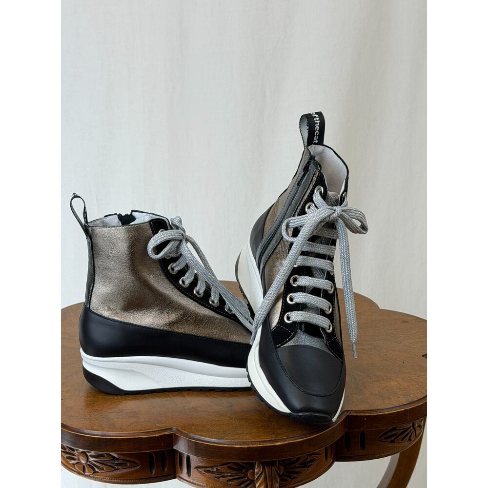 New NO BOX Casta Vaddia Bronze & Silver High Top Sneakers SZ EU 39 #0375 CHARLIE